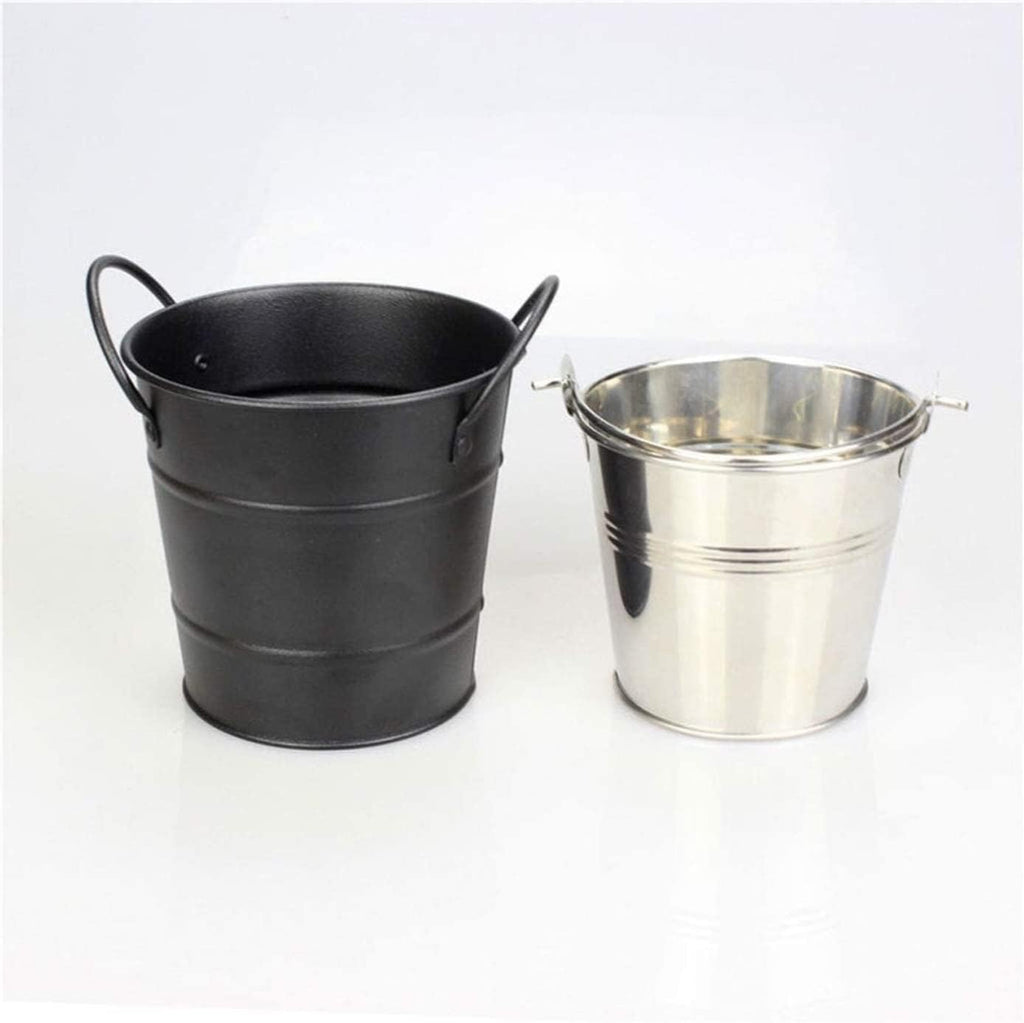 Ice Bucket Champagne Bucket Wine Cooler Bucket Mini Barbecue Ice Cube Bucket Household Drink Beer Ice Bucket for Home Bar Ice Buckets for Parties (Black 11 * 11.5cm)