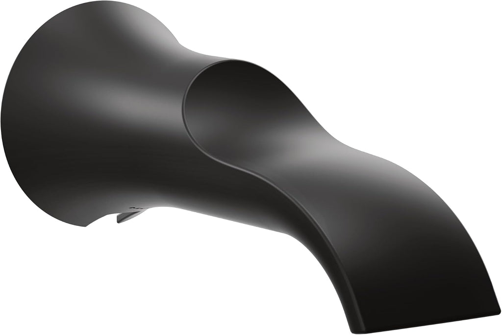 Moen S3836BL Doux 1/2-Inch Slip Fit Connection Non-Diverting Tub Spout, Matte Black