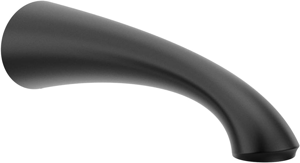 Glyde Matte Black Single Handle Wall Mount Tub Filler High Flow Tub Faucet with 10' Spout Reach, WT371BL