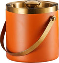 Ice Bucket, 3L Stainless Steel Ice Bucket, Double Insulated and Cooled Ice Bucket Ice Buckets For Parties(Orange)