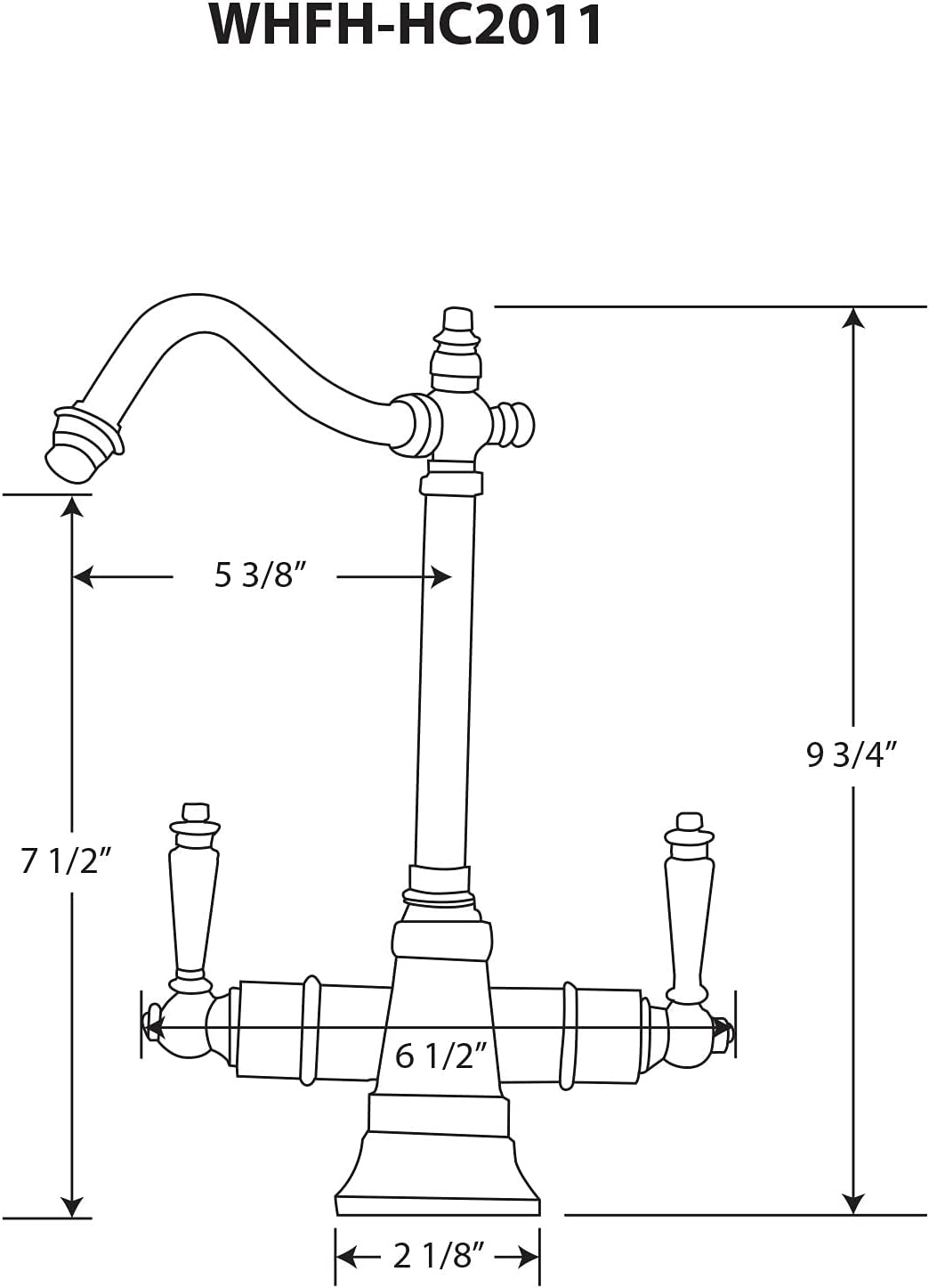 Whitehaus Collection WHFH-HC2011-BN Forever Hot Point of Use Instant Cold Faucet with Traditional Spout and Self Closing Water Handle, Brushed Nickel