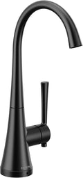 Moen Matte Black Kurv One-Handle High Arc Single Mount Cold Water Beverage Faucet with Optional Filtration System, S5560BL