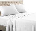 Royal Tradition Solid 600 Thread Count, 100-Percent Cotton Split King Sheets for Adjustable Beds Set (White) Breathable, Deep Pocket, 5 Piece Sheet Set