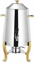 Commercial Coffee Chafer Urn with Chrome Accents Party Stainless Steel Coffee Urn with Faucet for Coffee Mulled Wine Kettle Juice Bucket Tea Dispenser/Gold