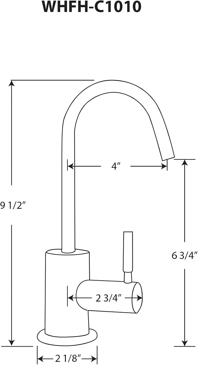 Whitehaus Collection WHFH-C1010-ORB Forever Hot Point of Use Cold Water Faucet with Contemporary Spout, Oil-Rubbed Bronze