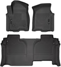 Husky Liners Weatherbeater Floor Mats | Fits 2019-2026 Chevrolet Silverado & GMC Sierra 1500, New Body, 2022-2026 Silver/Sierra 2500, 3500 Double Cab, No Crew Cab | Front & 2nd Row 3-pc Black - 94031
