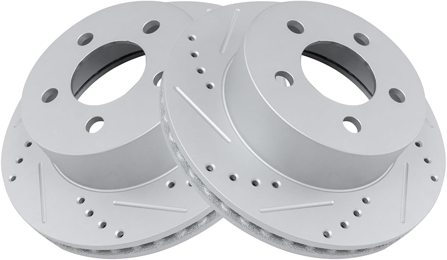 TRQ Performance Front Brake Pad and Rotor Set Ceramic G Coated Drilled Slotted Vented Rotors Compatible with 1999-2001 Jeep Cherokee 1999-2006 Wrangler