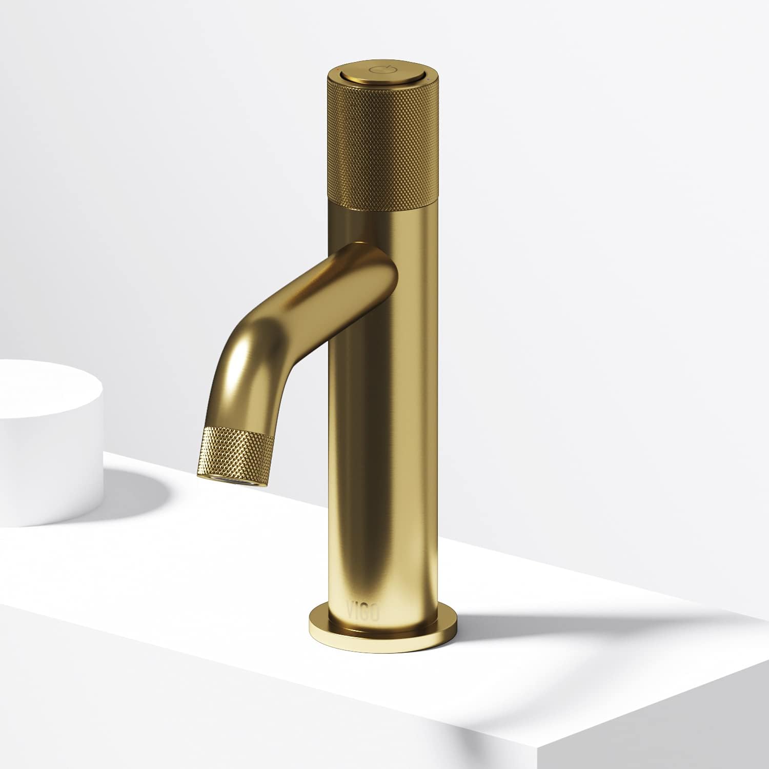 VIGO Apollo Single-Handle Single-Hole Mount Bathroom Sink Faucet, 8-Inch, Matte Brushed Gold, Modern Design, Solid Brass, 1.2 GPM WaterSense & Ceramic Disc Valve, Corrosion-Resistant