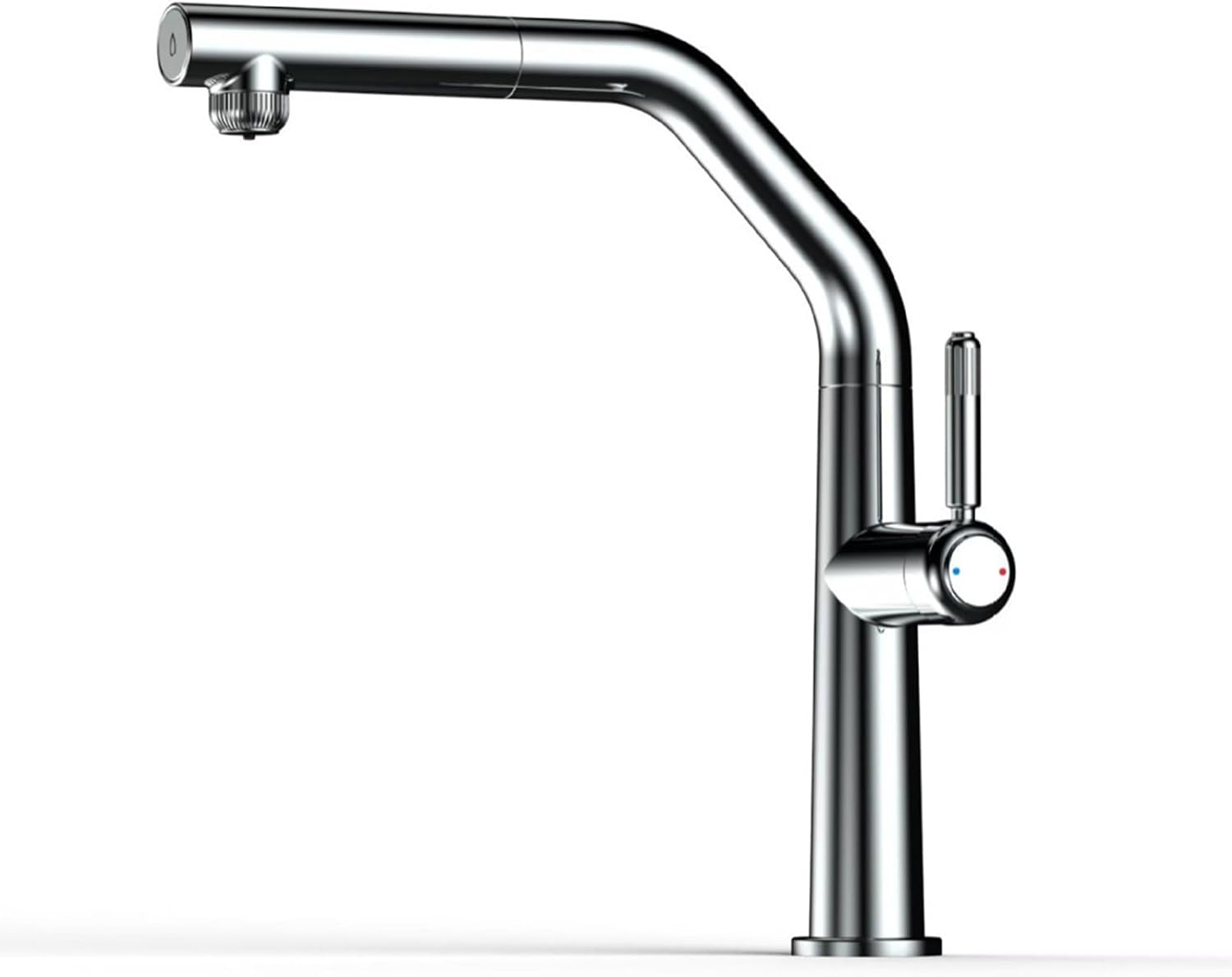 3 Way Pull Out Kitchen Faucet Brass 360° Swivel Single Handle 3 Way Filter Faucet for Kitchen Sink-Chrome Plated