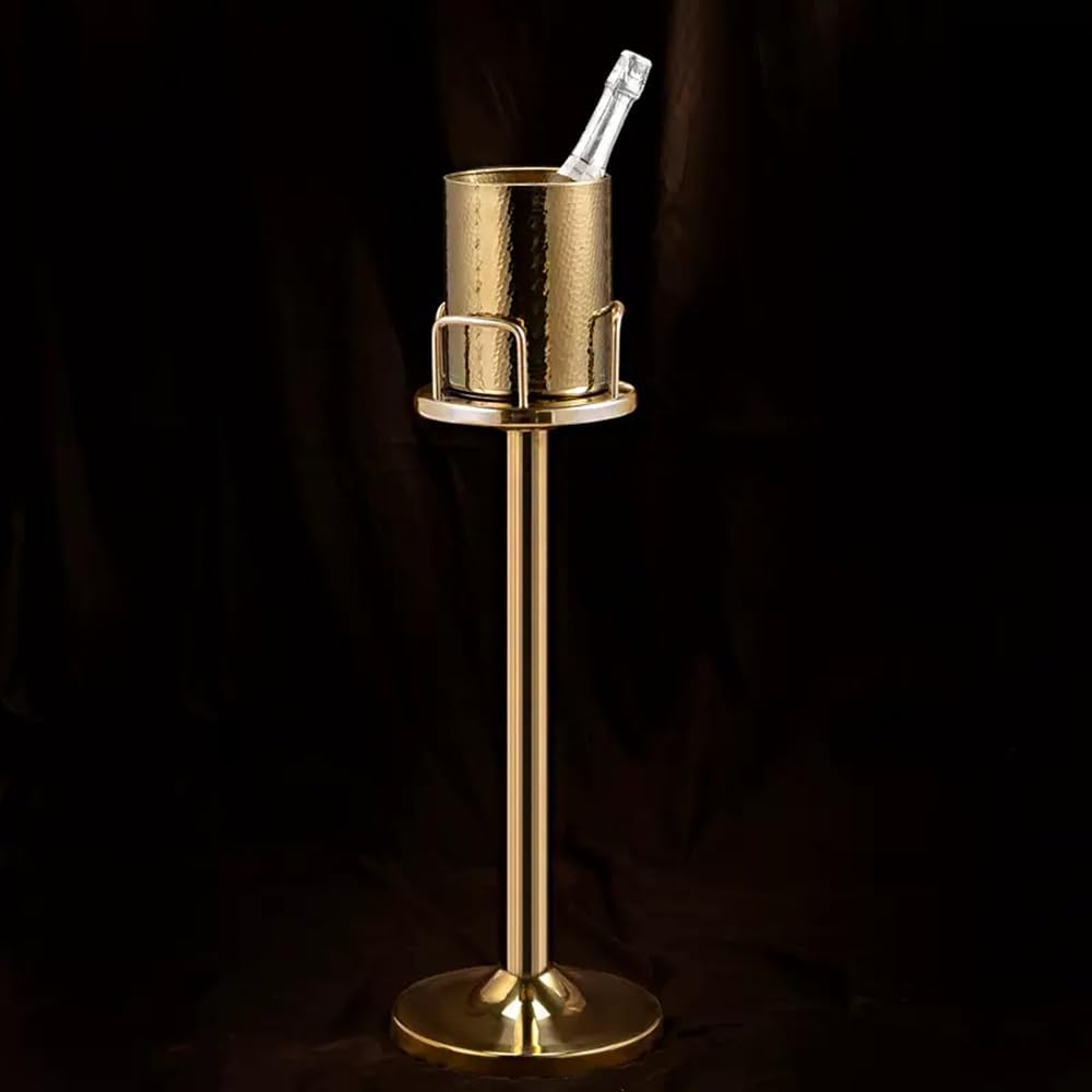 GAGALU Floor-Standing Stainless Steel Champagne Bucket Set, Housewarming Decoration, Bar KTV Christmas Family Kitchen Party Ice Bucket,G