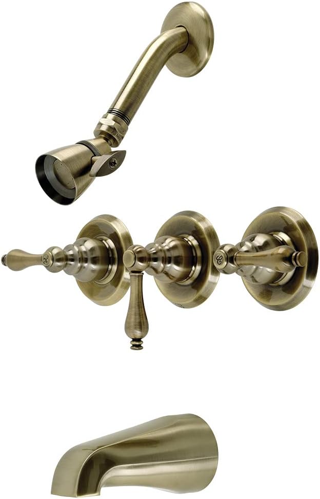 Kingston Brass KB233ALAB Magellan Tub and Shower Faucet, Antique Brass, 72 x 8 x 7.38