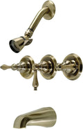 Kingston Brass KB233ALAB Magellan Tub and Shower Faucet, Antique Brass, 72 x 8 x 7.38