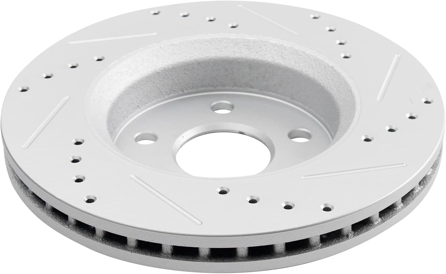 TRQ Performance Front Brake Pad and Rotor Set Ceramic Drilled Slotted Coated Rotors Compatible with 2011-2016 Dodge Durango Grand Cherokee