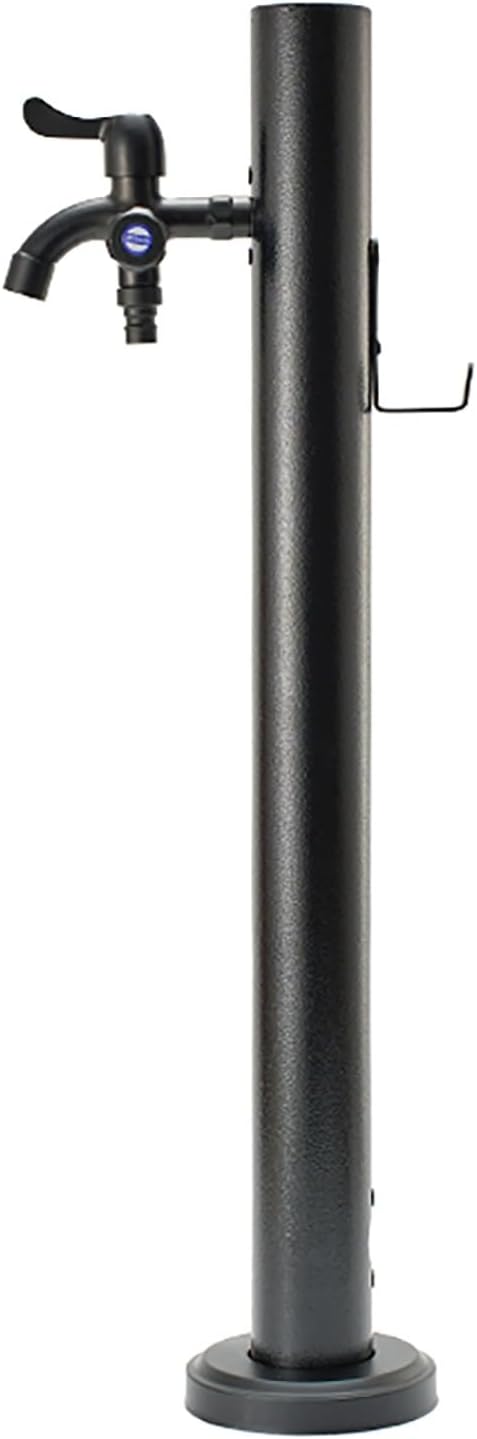 Garden Water Column Outdoor Post Faucet Freestanding with Hose Stand Water Dispenser Hydrant with Double Outlet Water Pipe Seat for Washing and Watering