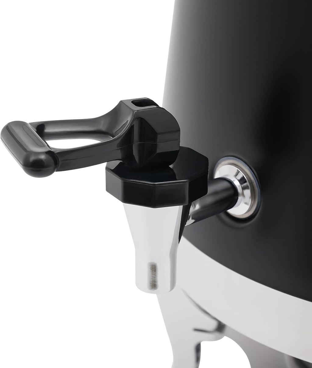 Coffee Urn With Fuel Holder, 3.5 Gallon/13L Stainless Steel Beverage Dispensers for Coffee Tea Hot Water, Hot Drink Dispenser with Stand, Chafer Urn with Spigot for Parties Catering (Black)