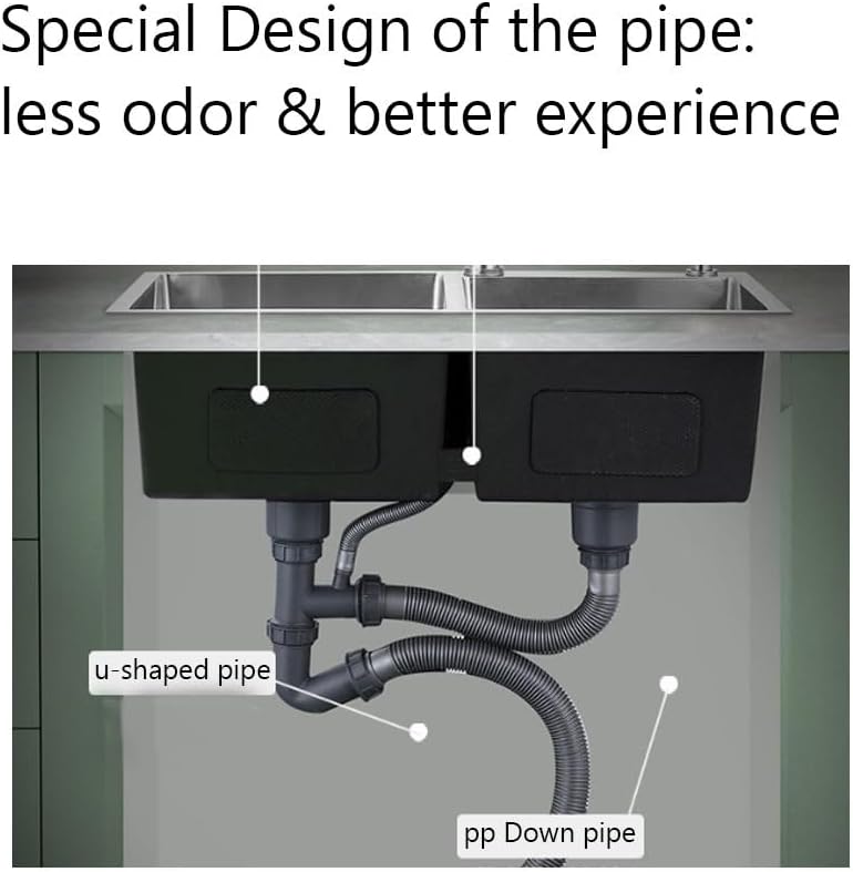 Double Bowl Kitchen Bar Sink, Workstation Sink with Accessories, 304 Stainless Steel Soap Dispenser Cold and Hot Water Faucet (Silver 72x40x22cm)