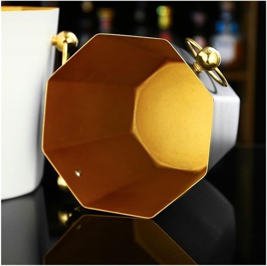 Ice Bucket, Home Wine Champagne Bucket Stainless Steel Ice Bucket Commercial Bar Beer Ice Keep Cold Bucket Ice Buckets for Parties(Black)