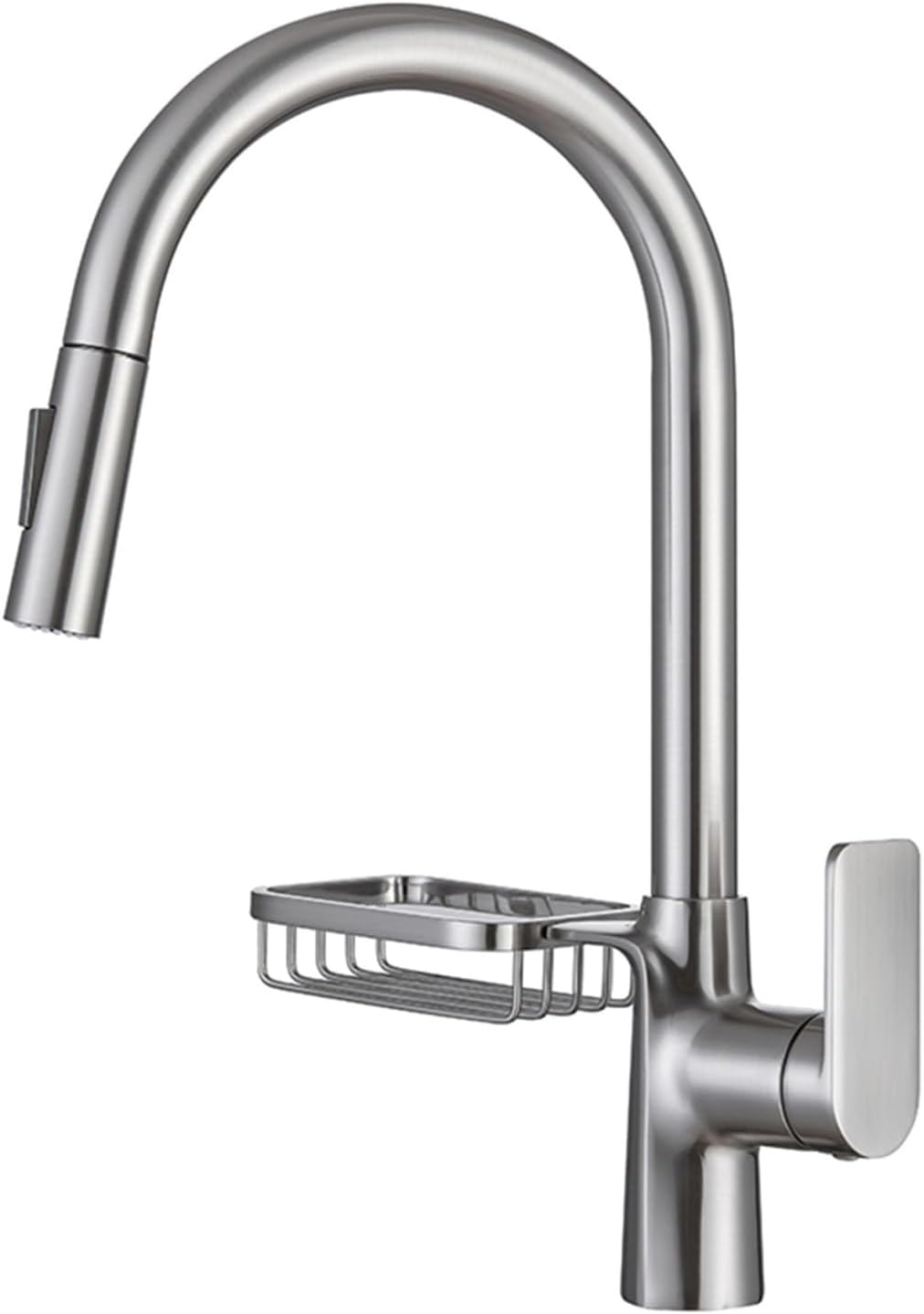 Single Handle Kitchen Faucet with Dual Function Cleaning and Basket Tap for Hot and Cold Sink(Brushed Nickel)