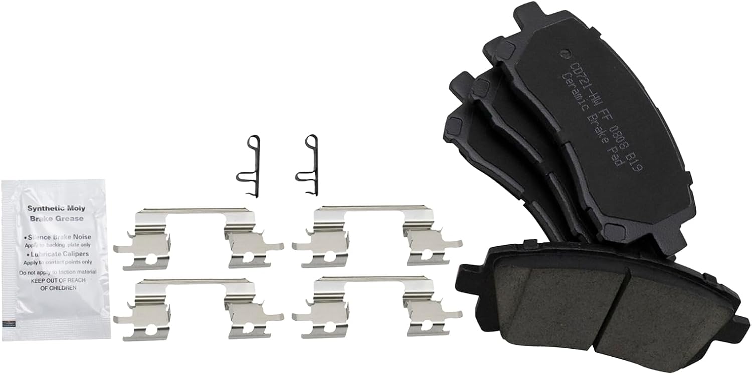TRQ Performance Front Brake Pad and Rotor Set Ceramic Coated Drilled Slotted Vented Rotors Compatible with 1998-2002 Subaru Forester 1998-2001 Impreza 1997-2002 Legacy 2000 Outback