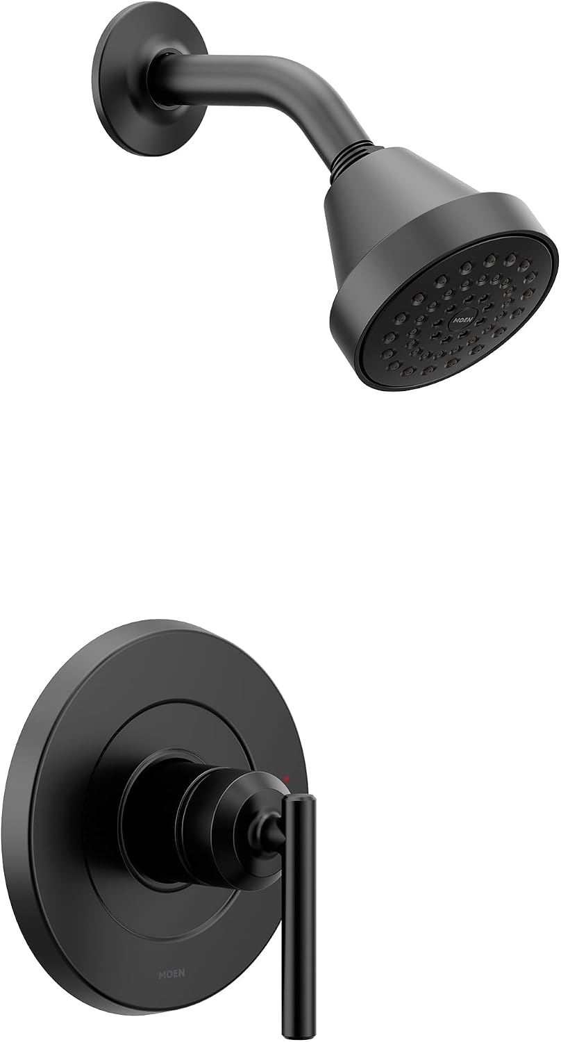 Moen Gibson M-CORE 2-Series Shower Trim Kit with Single Function Showerhead and Handle, Valve Required, Matte Black, UT2902EPBL