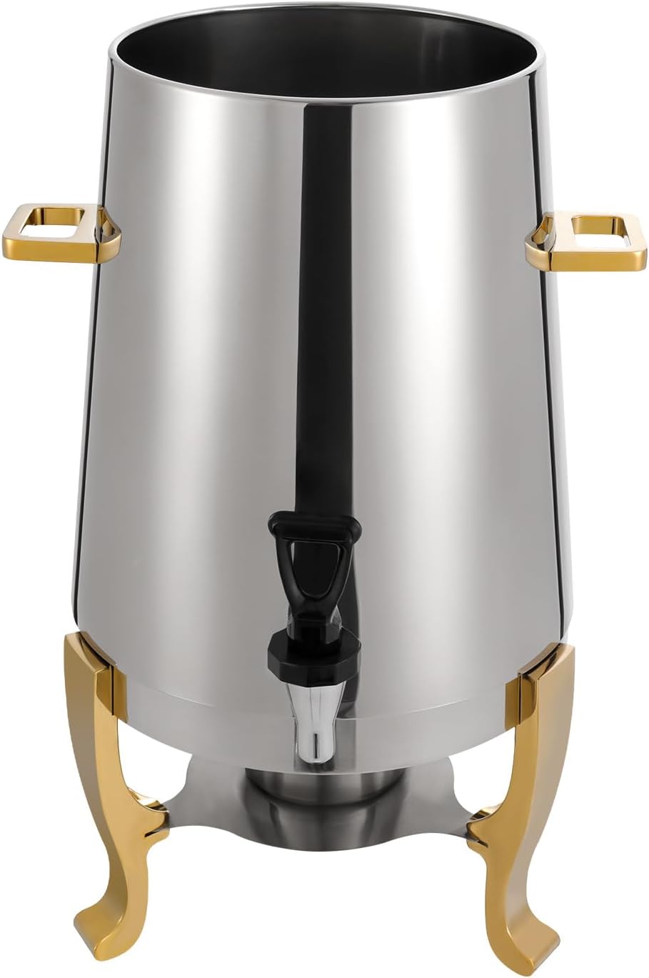 13L/3.4 Gal Hot Beverage Dispenser Can with Faucet,110V Electric Coffee Urn with 2 Heating Methods,95-185℉ Stainless Steel Hot Drinks Dispenser for Hotel Restaurant (Silver + Gold)