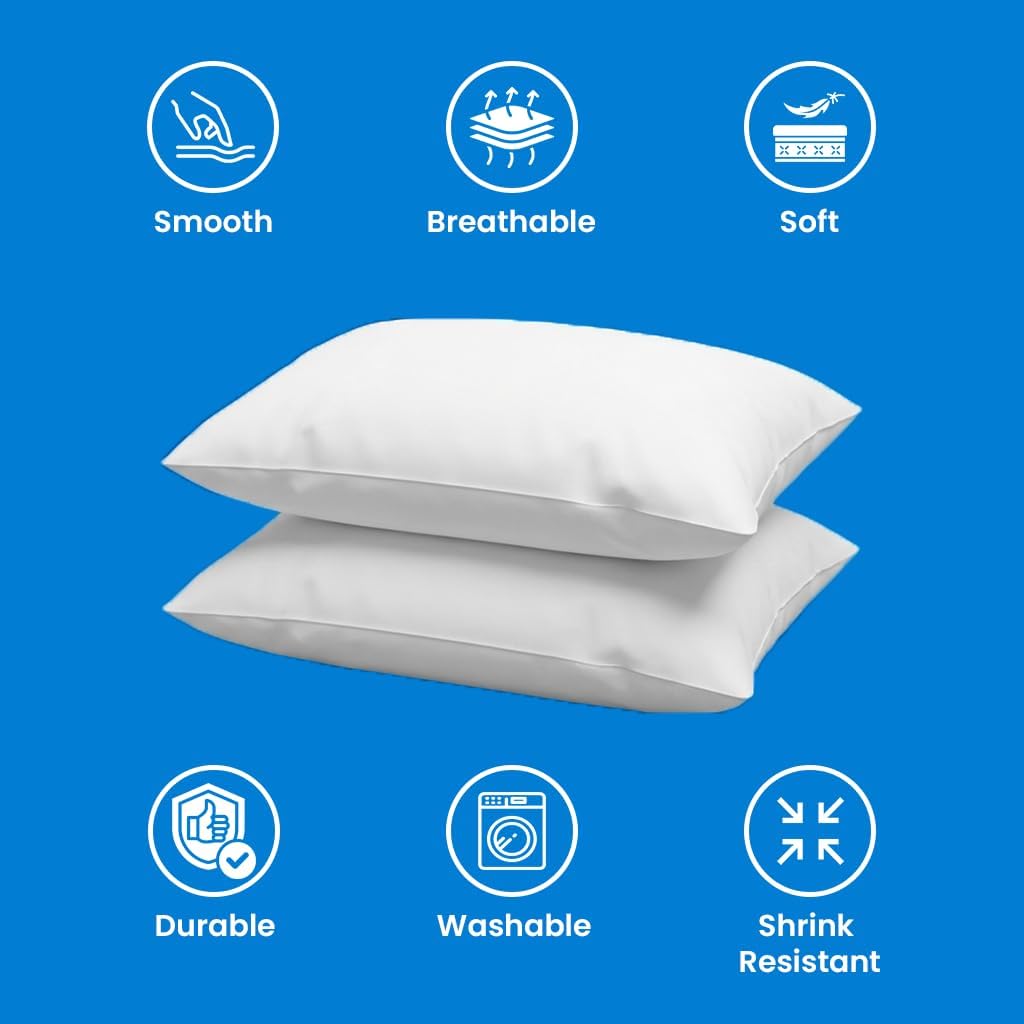 EcoLaire Pillow Covers - Pillowcases Standard Size, Pack of 120 - Cotton Rich T200 Polycotton - Bulk Pillows Cases - 20' x 30' (Fits 20'x 28' Pillows) for Home, Hotels, Hospitals, Rentals,Crafting