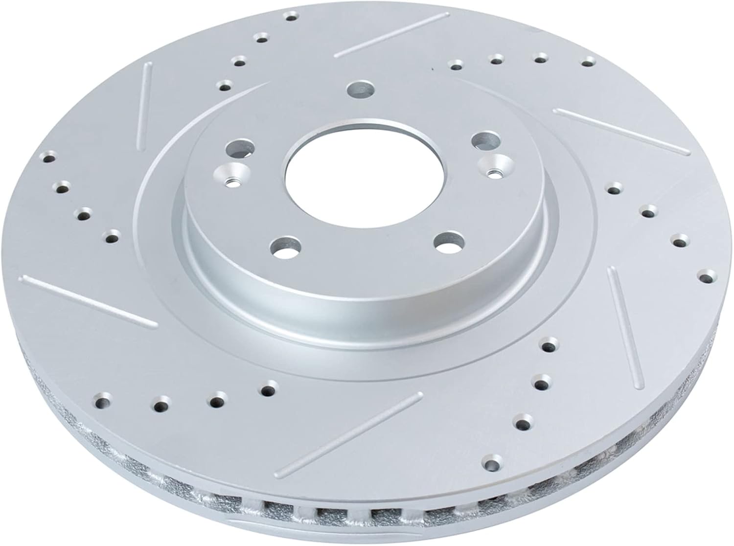 TRQ Performance Front Brake Pad and Rotor Set Ceramic Coated Drilled Slotted Rotors Compatible with 2017-2018 Hyundai Santa Fe 2019 Santa Fe XL