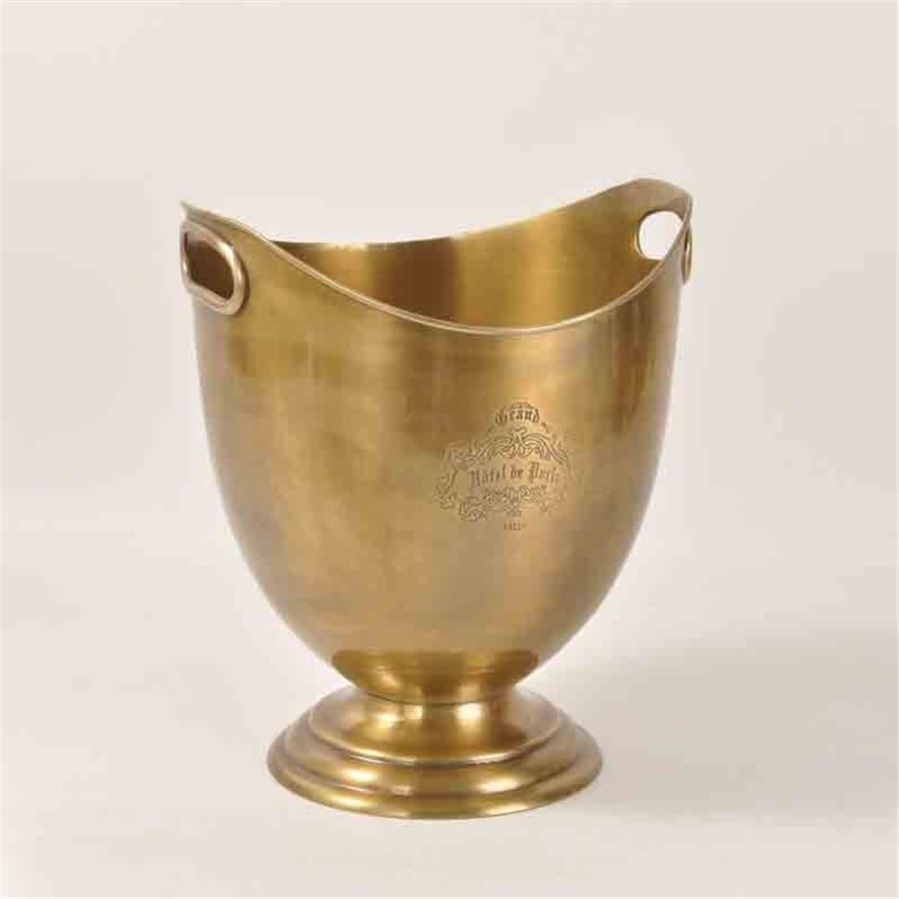Keep Ice Frozen Longer Copper Ice Bucket Wine Chilling Basin Classical Bar Set Decorative Objects Ornament Large Pellet for parties(Large)