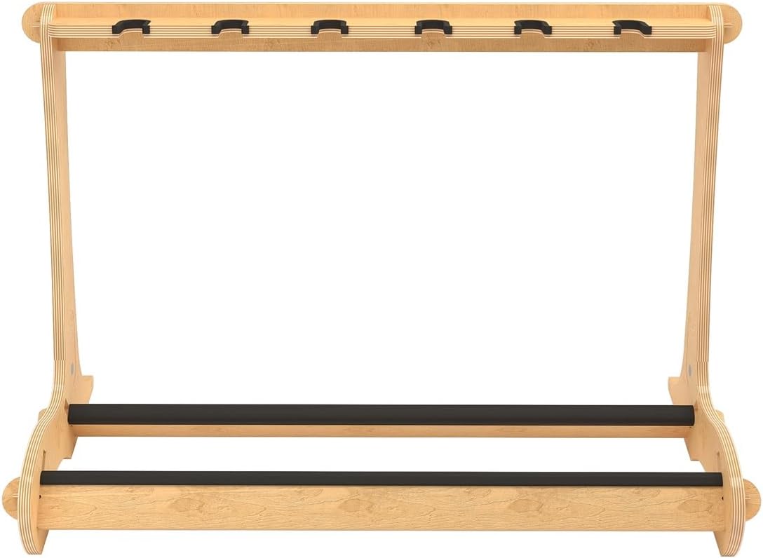 A&S Crafted Products 6 Guitar Stand for Acoustics & Electrics - The VersaRack | Nitro Safe Hardwood Rack | Made in U.S.A.