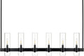 Linea di Liara Teramo Black Kitchen Island Lighting - Modern Farmhouse Rectangle Dining Room Light Fixtures - 42 inch 6 Light Linear Chandelier