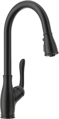 Black Kitchen Faucet with Pull Down Sprayer, Lava Odoro Matte Black Kitchen Sink Faucet with Magnetic Docking Spray 3-Function, Faucet for Kitchen Sink 1 Hole and 3 Hole with Deck Plate, KF271-MB