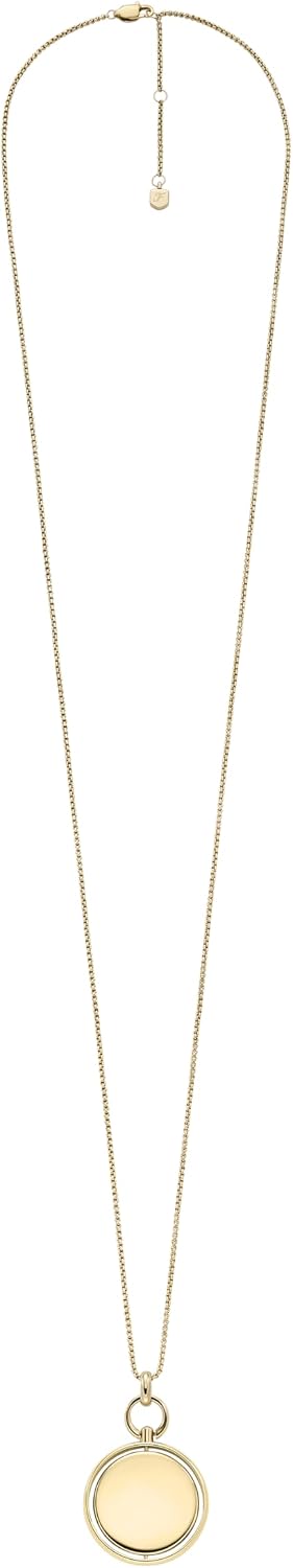 Fossil Women's Gold-Tone Stainless Steel Pendant Chain Necklace for Women