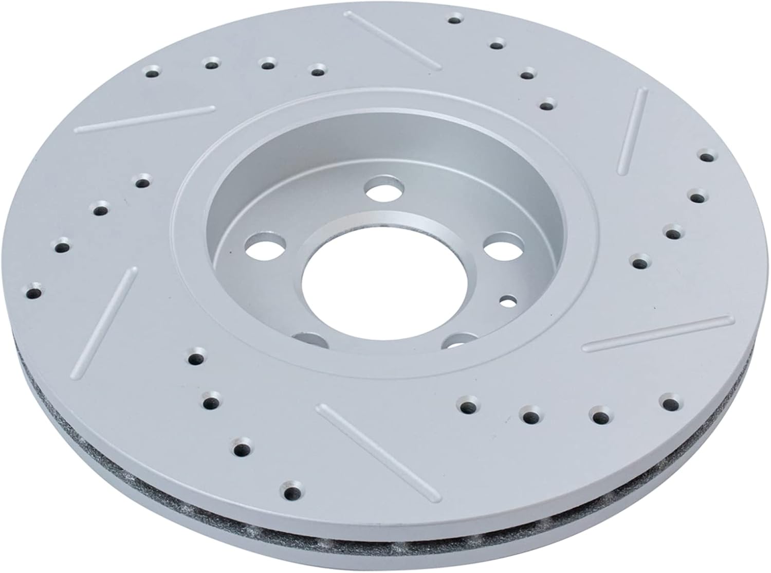 TRQ Performance Front Brake Pad and Rotor Set Ceramic Coated Drilled Slotted Rotors Compatible with 1999-2010 Volkswagen Beetle 1999-2006 Golf 1999-2005 Jetta