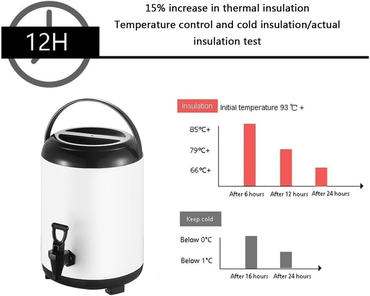 6L 8L 10L 12L Urn Boiler Hot and Cold Water Dispenser Stainless Steel Tea Hot Water Bottle with Faucet Portable Handle Large Capacity Sealing for Catering Office Hotels Party (Color : Blue, Size : 1