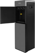 Bottom Loading Water Cooler Dispenser, Premium Standing Water Dispenser w/Heating and Cooling Functions, 4 Indicator Lights Hot and Cold Water Dispenser for Home, Office (Silver-Gray)