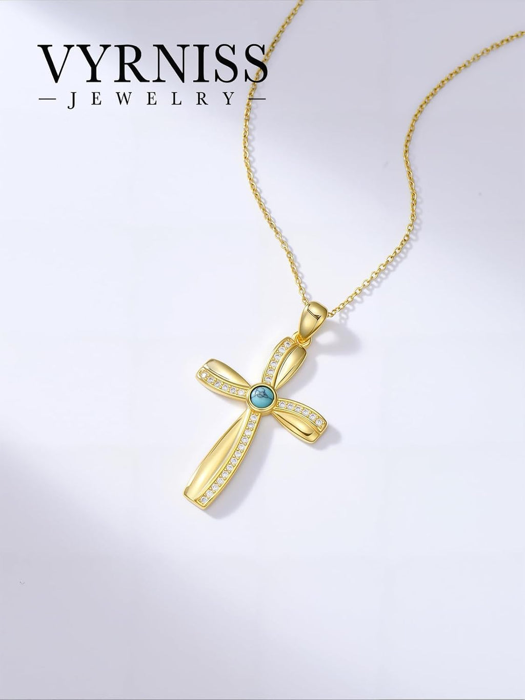 18K Gold Cross Pendant for Women Gold Cross Necklace 18K Gold Jewelry Religious Gift