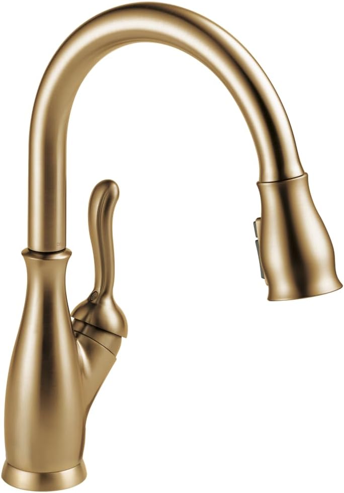 Delta Faucet Leland Pull Down Kitchen Faucet Gold, Gold Kitchen Faucets with Pull Down Sprayer, Faucet for Kitchen Sink with Magnetic Docking Spray Head, Champagne Bronze 9178-CZ-DST