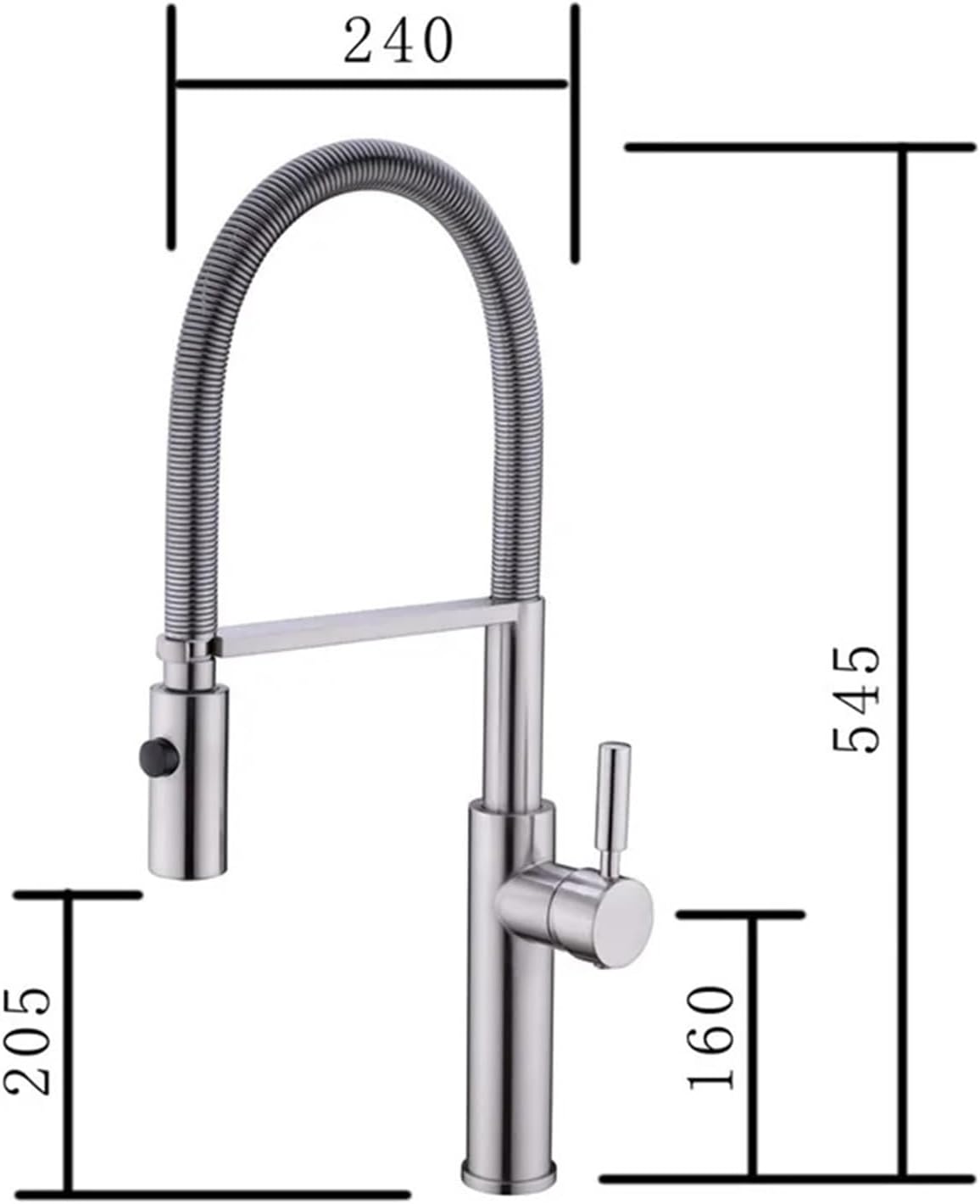 Kitchen Faucets Kitchen Sink Single Lever Pull Out Spring Spout Mixers Tap Hot Cold Water Crane(Chrome)