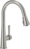 Lava Odoro Montelux Brushed Nickel Kitchen Faucet with Pull Down Sprayer, Single Handle Kitchen Sink Faucet, Faucet for Kitchen Sink with Magnetic Docking Spray Head and Deck Plate, KF321-BN