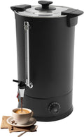 Commercial Coffee Urn, 15L/4Gal Stainless Steel Coffee Maker Brewer Hot Beverage Dispenser with Faucet, 1400W Hot Water Urn for Home Party Office, W10.4*H20.3in, Temperature Control