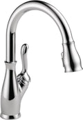 Delta Leland Chrome Kitchen Faucet with Pull Down Sprayer, Traditional Single Hole Kitchen Sink Faucet, Single Handle, Chrome 9178-DST