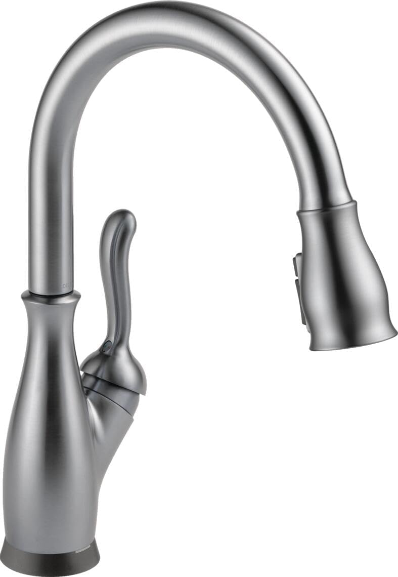 Delta Leland Brushed Nickel Touch Kitchen Faucet with Pull Down Sprayer, Traditional Single Hole Touch On Kitchen Sink Faucet, Single Handle, Arctic Stainless 9178T-AR-DST