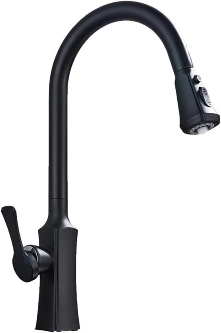 Kitchen Faucet Pull Out 2 Function Head Kitchen Sink Mixers Deck Mounted Spring Mixer Faucet(Matte Black)