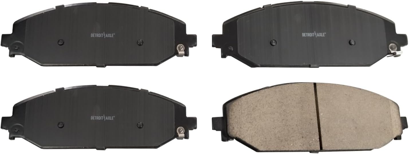 Detroit Axle - Front Brake Kit for 2019 2020 2021 2022 2023 2024 2025 Ram 1500, Disc Brake Rotors Ceramic Brakes Pads with Hardware Replacement : 14.88' inch Rotors