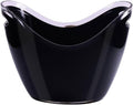 Ice Bucket 8L Acrylic Ice Bucket Tub Oval Storage Champagne Bottles for Drinks and Parties(Black)