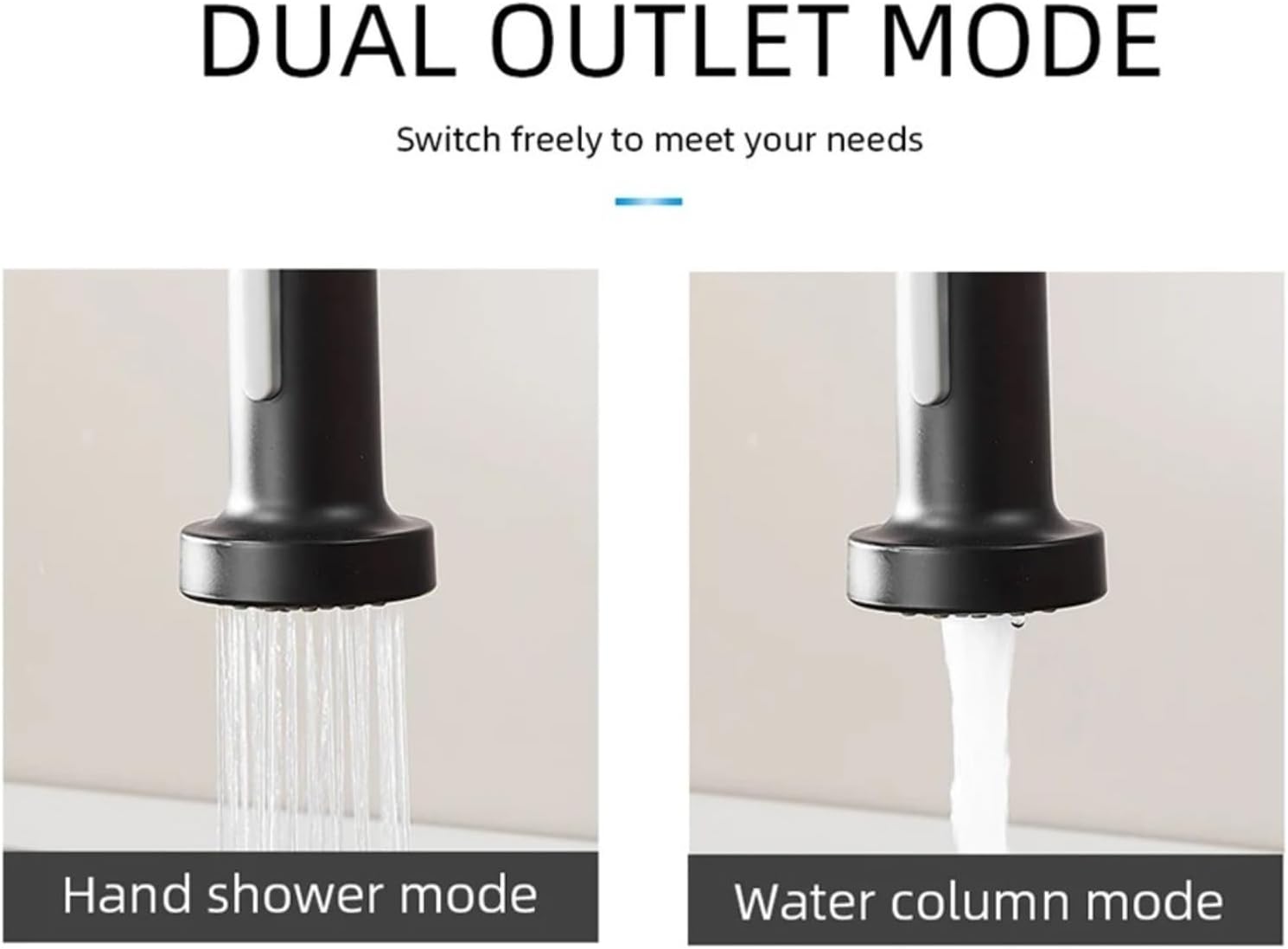 Kitchen Faucet Hot and Cold Spring Brass 360° Rotating Sink Tap Two Function Spray(Brushed Nickel)