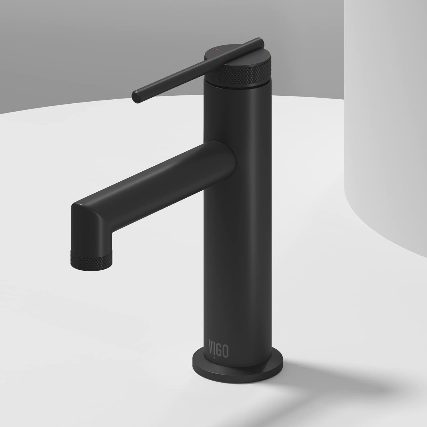 VIGO Sterling Single-Handle Single-Hole Mount Bathroom Sink Faucet, 7-Inch, Matte Black, Modern Design, Solid Brass, 1.2 GPM WaterSense & Ceramic Disc Valve, Corrosion-Resistant
