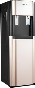 Bottom Loading Water Dispenser for 5 Gallon Bottles, Freestanding Water Cooler Hot & Cold, Stainless Steel Water Dispenser for Home & Office, Gold