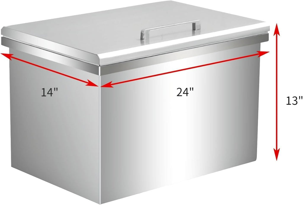 Commercial Stainless Steel Drop-in Ice Bin Chest – Insulated Bar Ice Well for Beverage Service