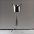 Keep Ice Frozen Longer Ice Bucket with Stand Stainless Steel Floor Wine Bar Vertical Cooler for Indoor and Outdoor for parties(Silver)